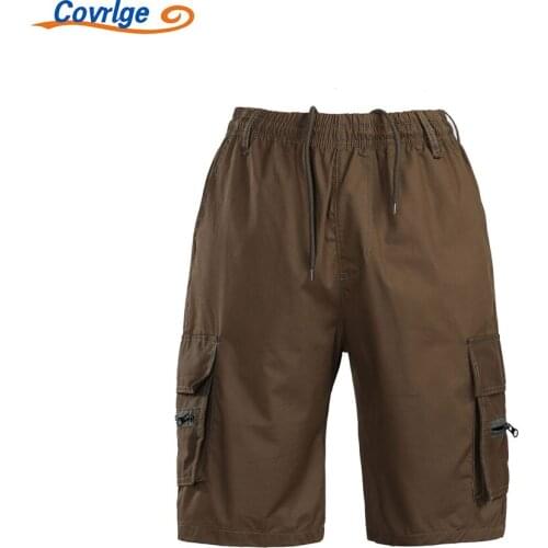 Covrlge Mens Shorts Casual Comfortable Multi-pocket Loose Sports Tooling Breathable All-match Drawstring Clothing MKD096
