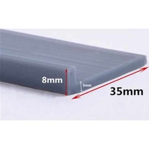 Custom Silicon Rubber Angle Corner Protecor Collision Avoidance Gasket L Solid Silicone Sealing Strip Bar 35x8mm Gray