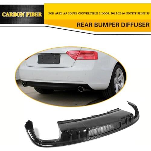 Carbon Fiber Rear Bumper Diffuser Spoiler for Audi A5 Standard 2012 -2016 Coupe Sportback Convertible Non S Line S5