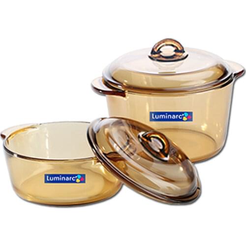 Heat-conducting fast glass Amber pot non-stick pot easy to clean household heat-resistant open flame gas stew pot heat-gathering