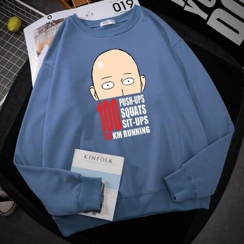 ONE PUNCH MAN The Way For The Force Print Hoodie Mens Autumn Fleece Sweatshirt Fashion Fleece Clothes Loose Autumn Men Hoody New