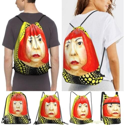 Yayoi Kusama Women Purpose Drawstring Backpack Bags Men Outdoor Travel Backpacks For Gym Training Swimming Fitness Bag