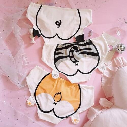 Super Kawaii Women Panties Shiba Inu Doge Neko Cat Cotton Briefs Female Underwear Harajuku Girls Anime Cute Lingerie Underwears