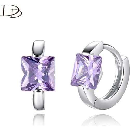 DODO Chic Hoop Earrings Paved Square Luxury AAA Cubic Zirconia Women White Gold Color Aros Brincos Fashion Jewelry Crystal E48
