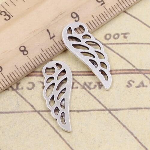 30pcs Charms Angel Wings 24x9mm Tibetan Silver Color Pendants Antique Jewelry Making DIY Handmade Craft