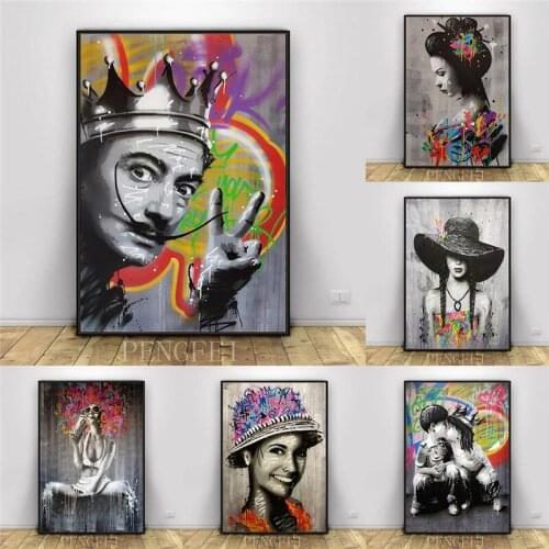 Abstract Banksy Graffiti Canvas Painting Wall Art Canvas Posters And Prints Wall Picture For Living Room Bedroom Decor Unframed