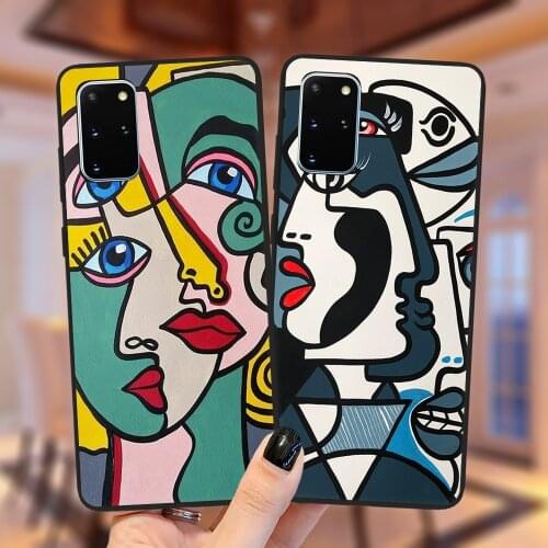 Picasso Abstract Art Phone Case For Samsung Galaxy S20 FE S9 S10 S21 Plus S10E S10Plus Note 20 Ultra Black Soft Silicone Cover