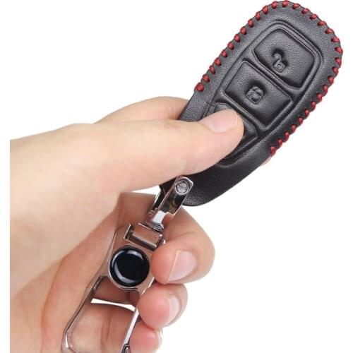 Leather Car Key Ring Cover For Ford Ranger C-Max S-Max Focus 2 3 Galaxy Mondeo Transit Tourneo Custom Fiesta MK2 MK3 MK4 Escape