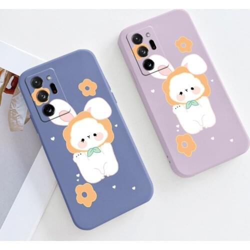 Big Ears Bunny Liquid Silicone Case For Samsung Galaxy A72 A52 A42 A32 A22 A21S A02S A12 A02 A71 A51 A41 A31 Phone Back Cover