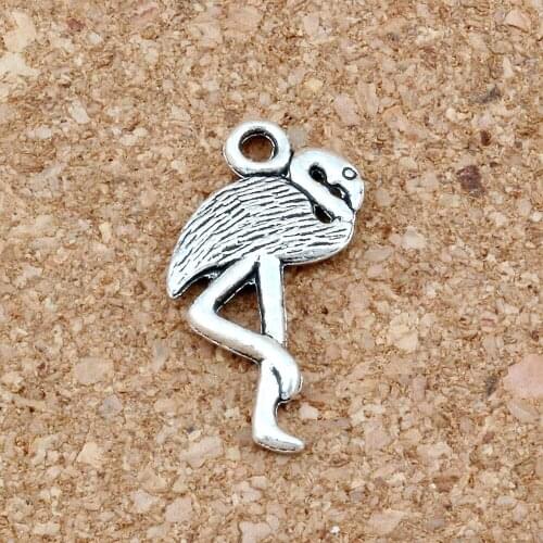 Flamingo Crane Charms Pendants 30Pcs/Lot 12x23.5mm Fashion Jewelry DIY Fit Bracelets Necklace Earrings A-272