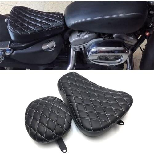 For Harley Sportster Forty Eight XL 883 1200 48 72 XL883 XL1200 2004-2019 2018 Motorcycle Passenger Rear Seat Pad Leather Pillow