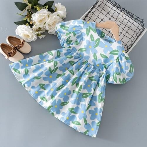 Cool summer baby girl clothes floral dress for 1 2 3 4 5 6 year baby birthday girls clothing princess party dresses dress