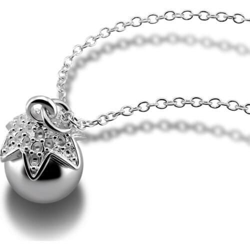 925 silver summer small tomato necklace lady sweet fruit sterling silver collarbone chain birthday gift