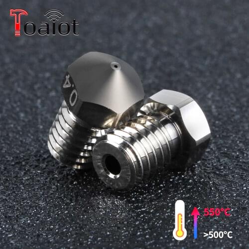 Toaiot Copper Nozzle Durable Non-stick High Performance 1.75mm Filament 0.4mm Nozzle For E3D V6 i3 3D Printer Hotend M6 Thread