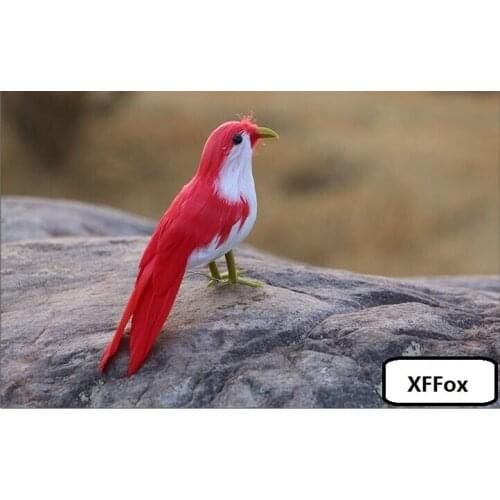 Mini cute simulation red&white bird model foam&furs real life bird doll gift about 13cm xf2507