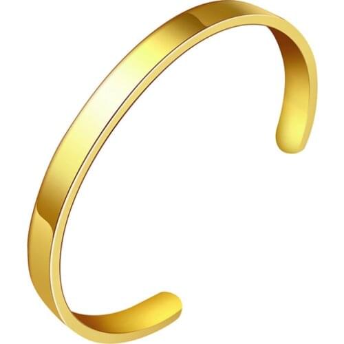 Fashion Simple Stainless Steel Bracelets For Men Women Bangles Gold/Silver Color Cuff Bracelet & Bangle For Friends Jewelry Gift