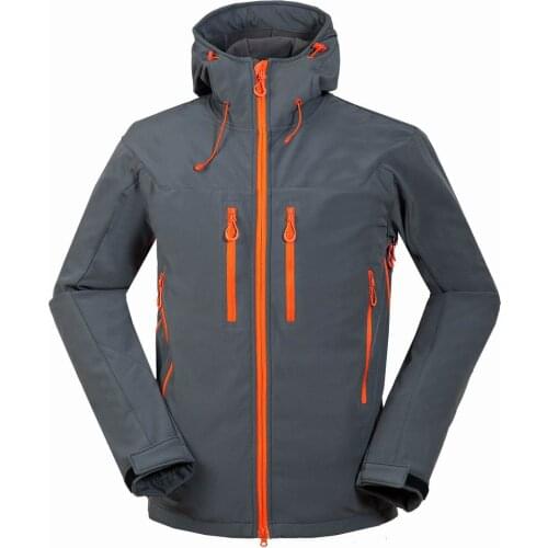 Winter Warmth Outdoor Mens Soft Shell Hooded Cardigan Jackets Tops Camping Trekking Hiking Waterproof Fleece Coats Sportswear