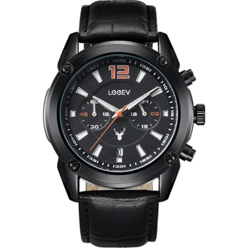 LeeEV Men Military Sports Watch Multifunctional Complete Calendar Two Eyes Decorative Men Boy Students Quartz Watch