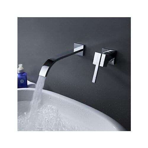 Wall Mounted Basin Faucet Matte Chrome Bathroom Mixer Tap Hot Cold Sink Faucet Rotation Spout Bathtub Shower Faucet