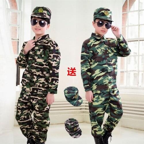 New Children Camouflage Clothing Military Uniforms Kindergarten Students Performance Clothing Summer Camp Training Clothes