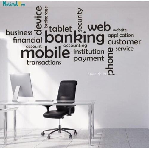 Office Wall Sticker Banking Mobile Business Design Inspire Home Decor Marketing Removable Decal Murals Self-adhesive YT1251