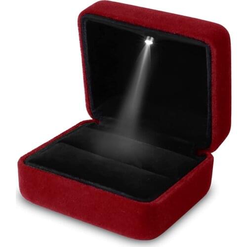 Led Lighted Earring Ring Gift Box Wedding Engagement Ring Jewelry Display Box Holder Case Organizer Valentine Day Gift Wrapping