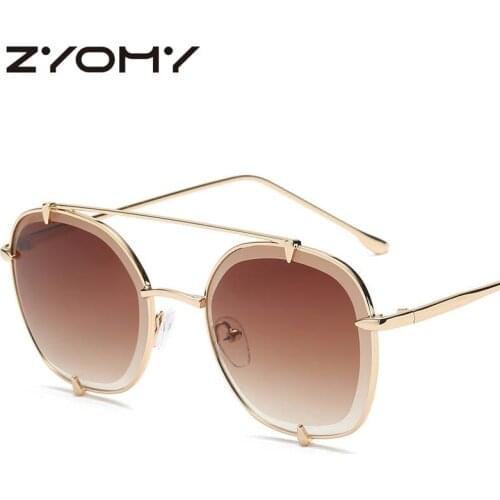 Q Men Women Sunglasses Male Eyewear Brand Designer Metal Frame Rivet Trim Goggles Toad Lens Female Shades Double Beam