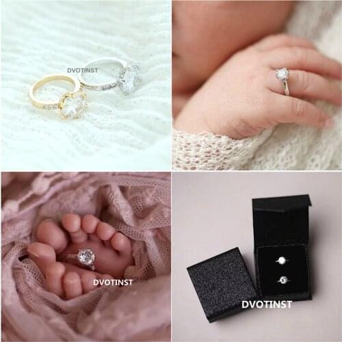 Dvotinst Newborn Photography Props for Baby Mini Diamond Rings Blingbling Ring Fotografia Photo Props Studio Shoots Accessories