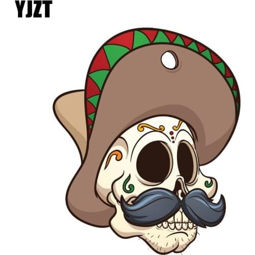 YJZT 13.2CM*16CM Accessories Sugar Skull Helmet Reflective Car Sticker Decal 6-0726