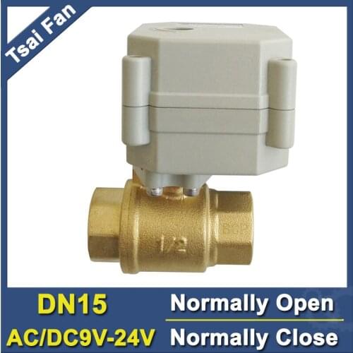 TF15-B2-C AC/DC9V-24V NPT/BSP 1/2'' Brass DN15 Normally Close / Open Valve 2 Wires or 5 Wires With Signal Feedback