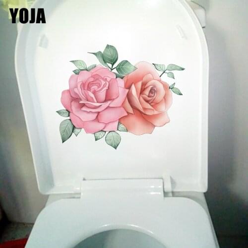 YOJA 23X18.7CM Watercolor Flower Bedroom Decor Classical Art Wall Decal WC Sticker Toilet T1-1889