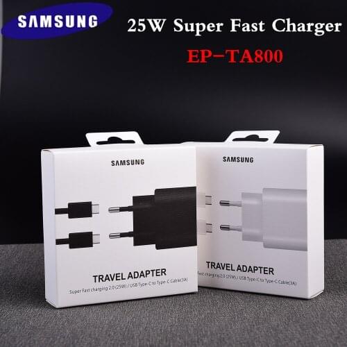 Samsung A52 A72 Note 10 5G Super Fast Charger Cargador 25W EU Power Adapter For Galaxy Note 20 10 Plus A51 A71 A70 Type C Cable