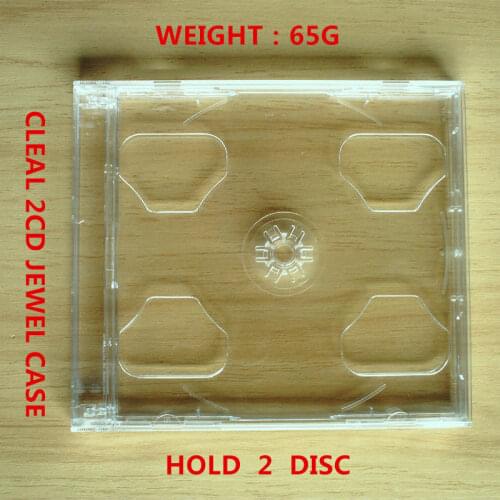 1PCS New Standard Clear 2 Disc CD Jewel Case Hold CD+DVD/2CD