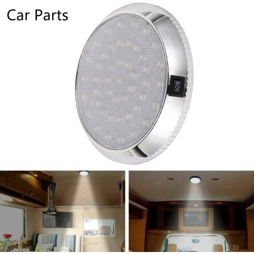 12V 46 LED Car Round Ceiling Dome Roof Light Interior Light Lamp On Off Switch for Camper Van Caravan Motorhome Boat RV
