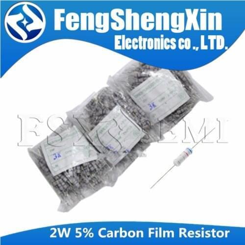 200pcs 2W 5% Carbon Film Resistor 0.1R ~ 10M 2.2R 10R 22R 47R 51R 100R 150R 470R 1K 4.7K 10K 47K 1 2.2 10 22 47 51 100 150 470
