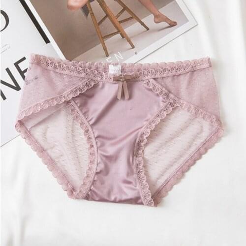 3pcs/Lot Fashion Cotton Lace Underwear Women Panties Sexy Briefs Seamless Lingerie XL Large Plus Size Girls Bikini Traceless