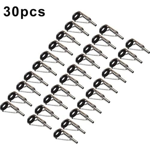 Fishing Crocodile Rod Guides Ring Set Diameter Smooth Saltwater Eye Line Ring for Fishing Rod Building and Repair 30 Pcs Iron