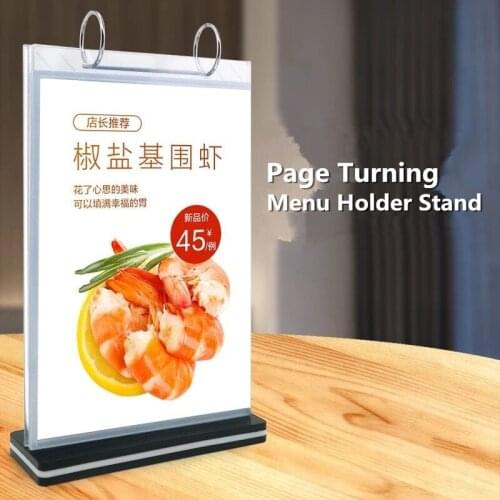 A5 Restaurant Store Equipment Countertop Acrylic Price Sign Holder Stand Table Menu Poster Stand Picture Photo Frame