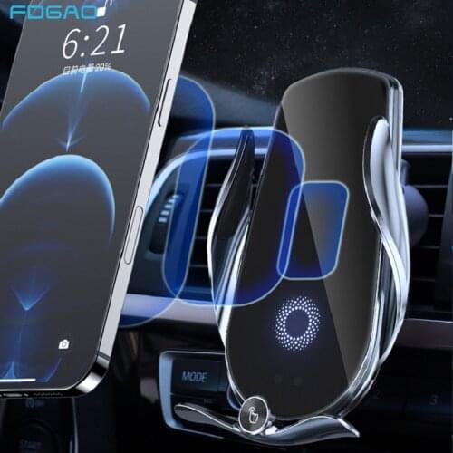 Automatic 15W Fast Car Wireless Charger for Samsung S20 S21 iPhone 13 12 11 XS XR 8 Magnetic Infrared Sensor Phone Holder Mount