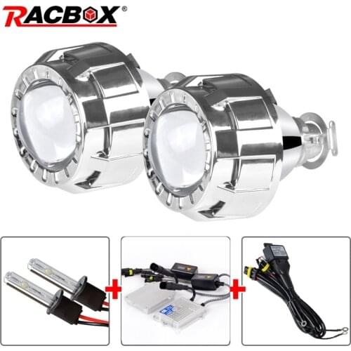 2.0 1.8 inch HID Bi-Xenon Projector Headlight Lenses Full Kit H1 4300K 6000K 8000K 12000K Xenon Bulb Retrofit H4 H7 Car Assembly