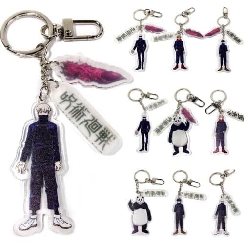 Anime Jujutsu Kaisen Cosplay Keychain Props Fushiguro Megumi Yuji Itadori Satoru Kugisaki Nobara Bear Keyring Acrylic Gift