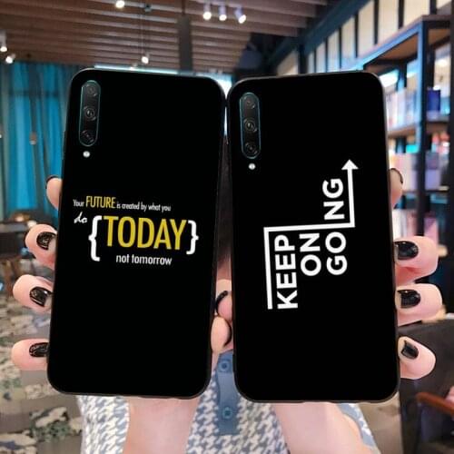 HPCHCJHM maxim motivational text Phone Case for Huawei P40 P30 P20 lite Pro Mate 20 Pro P Smart 2019 prime