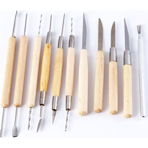 High Quality Stainless Steel and Wooden Handle Clay Pottery Sculpture Tool Super Great 22Pcs/lot
