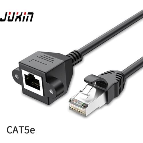 RJ45 Cat5e Cable Male to Female Screw Panel Mount Ethernet LAN Network Extension Cable 30cm/60CM/1M/1.5M/3M