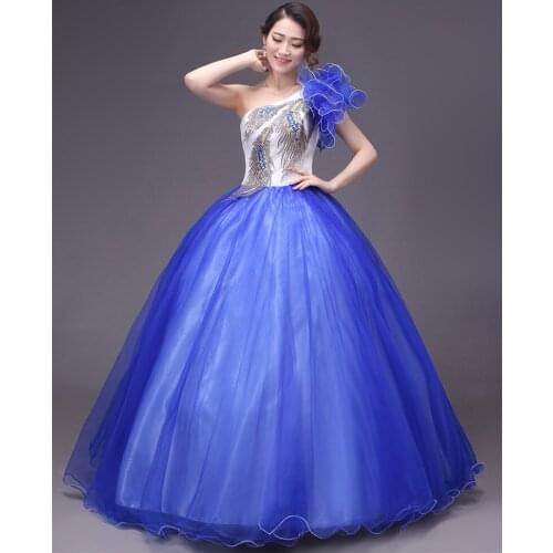 Royal blue peacock embroidery rhinestone beading ball gown studio medieval dress Renaissance gown queen Victoria Belle Ball gown
