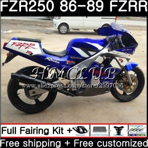 Body For YAMAHA FZRR Factory blue FZR 250R FZR 250 1986 1987 1988 1989 1HC.7 FZR250RR FZR250R FZR-250 FZR250 86 87 88 89 Fairing