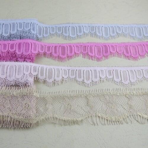 Eyelash Lace 2.5cm and 4cm width non-Elastic non-Stretch crafts Sewing Lace Trim garment accesorries