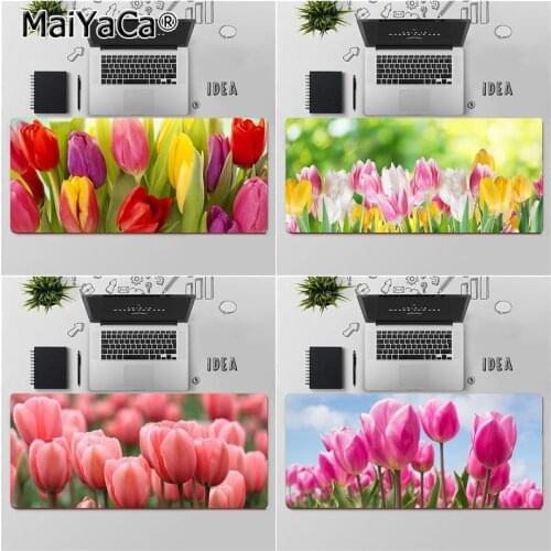 Maiyaca pink purple yellow tulip Keyboards Mat Rubber Gaming mousepad Desk Mat Free Shipping Large Mouse Pad Keyboards Mat