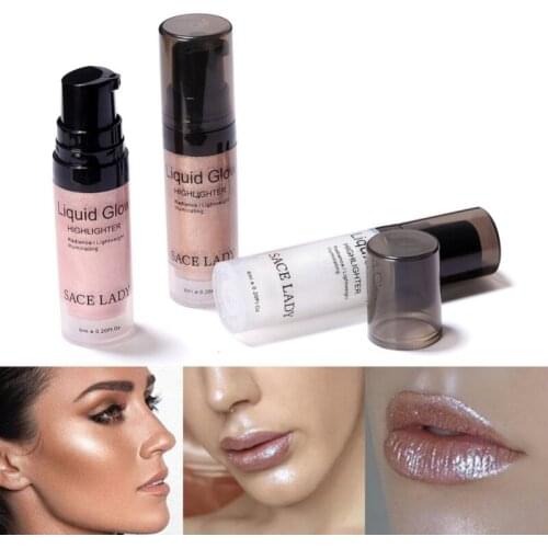 Makeup Highlighter Illuminator Shimmer Makeup Contour Liquid Face Glow Brightener Primer Shiny Bronzer Long Lasting Waterproof