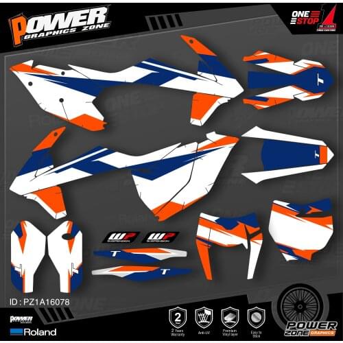 PowerZone Custom Team Graphics Backgrounds Decals Stickers Kit For KTM SX SXF MX 16-18 EXC XCW Enduro 17-19 125 to 500cc 78